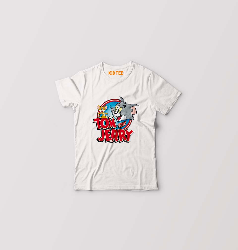 Tom & Jerry Kids T-Shirt for Boy/Girl-White-Ektarfa.online
