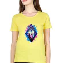 Load image into Gallery viewer, Wolf T-Shirt for Women-Yellow-Ektarfa.online

