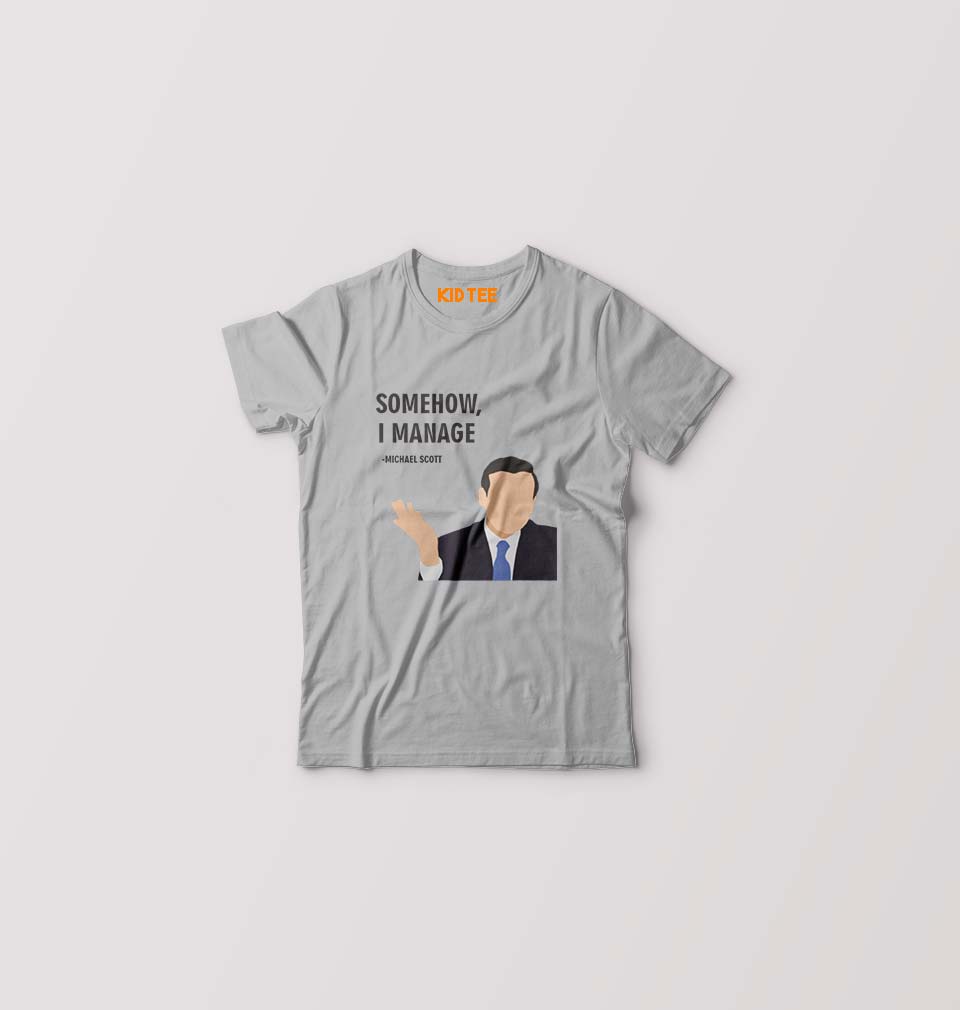 Michael Scott Kids T-Shirt for Boy/Girl-Grey-Ektarfa.online