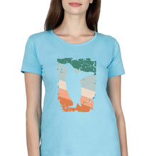 Load image into Gallery viewer, Penguin T-Shirt for Women-Light Blue-Ektarfa.online
