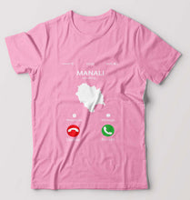 Load image into Gallery viewer, Manali Calling T-Shirt for Men-Light Baby Pink-Ektarfa.online
