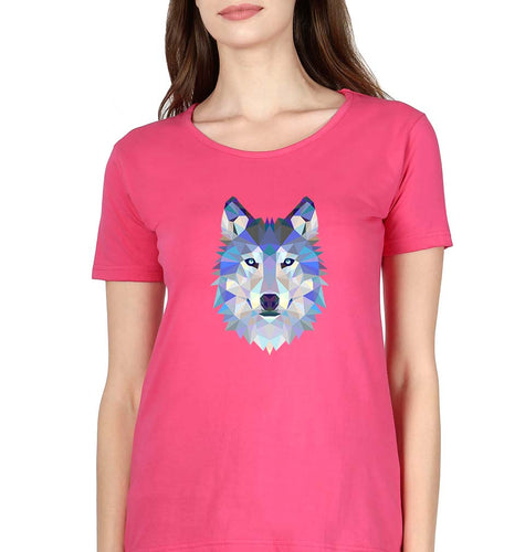 Wolf T-Shirt for Women-Pink-Ektarfa.online