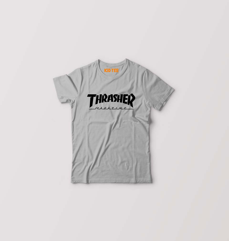 Thrasher Magazine Kids T-Shirt for Boy/Girl-Grey-Ektarfa.online
