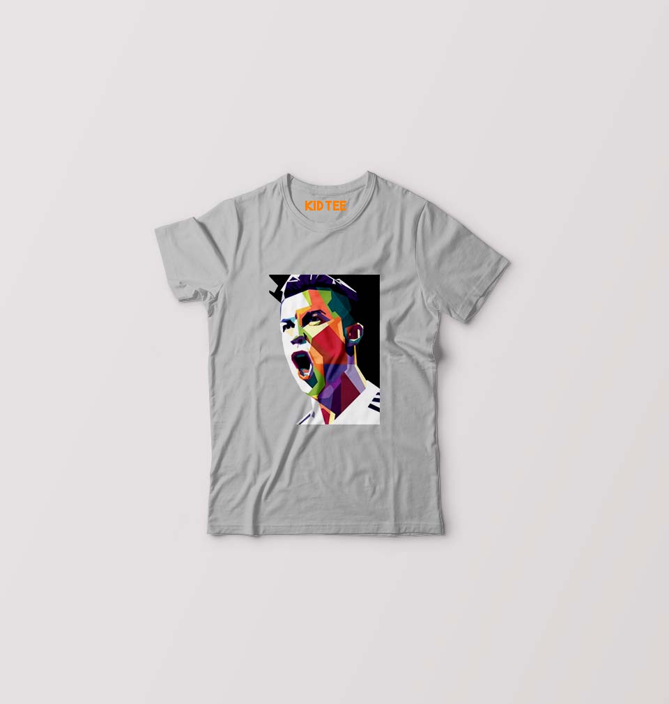 Cristiano Ronaldo CR7 Kids T-Shirt for Boy/Girl-Grey-Ektarfa.online