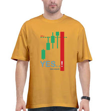 Load image into Gallery viewer, Share Market(Stock Market Oversized T-Shirt for Men-Golden Yellow-Ektarfa.online
