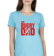 Load image into Gallery viewer, Rugby Dad T-Shirt for Women-Light Blue-Ektarfa.online
