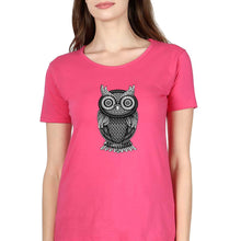 Load image into Gallery viewer, Owl T-Shirt for Women-Pink-Ektarfa.online
