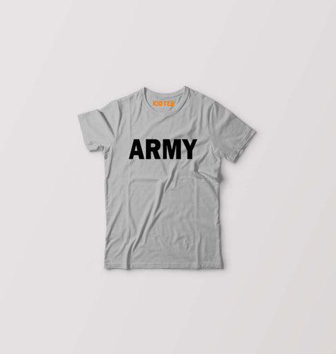 Army Kids T-Shirt for Boy/Girl-Grey-Ektarfa.online