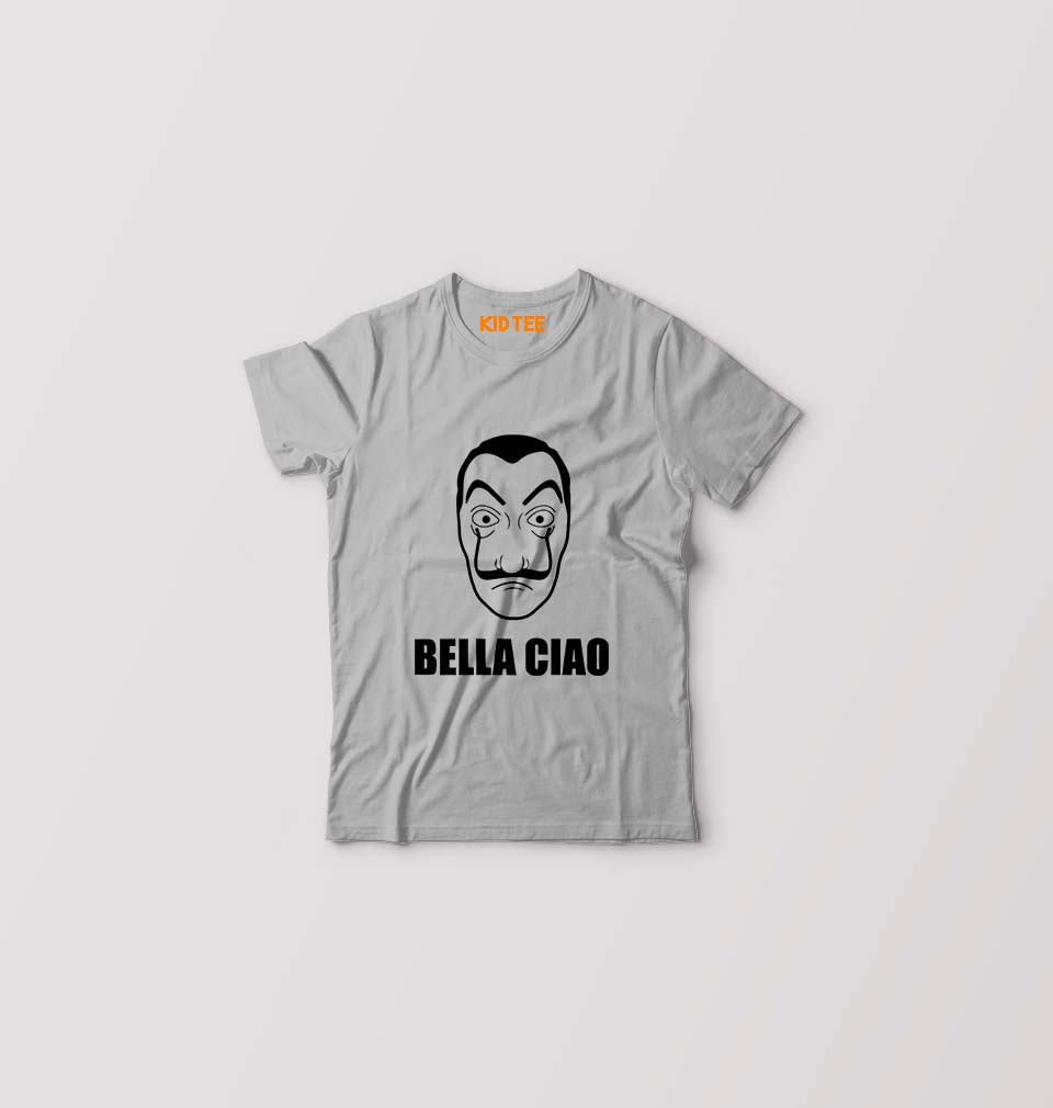 Money Heist Bella Ciao Kids T-Shirt for Boy/Girl-Grey-Ektarfa.online