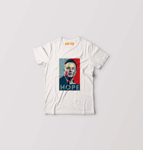 Elon Musk Hope Kids T-Shirt for Boy/Girl-White-Ektarfa.online