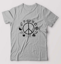 Load image into Gallery viewer, Peace Religious Symbols T-Shirt for Men-Grey Melange-Ektarfa.online
