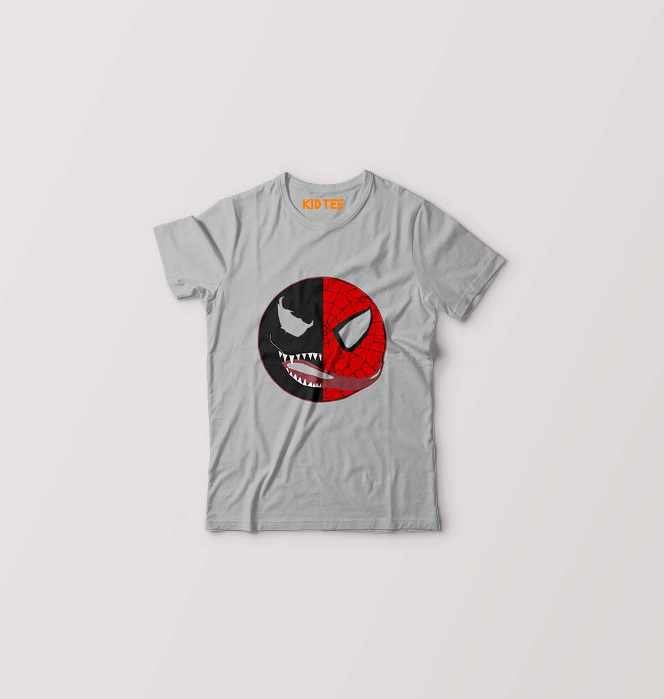 Venom VS Spiderman Kids T-Shirt for Boy/Girl-Grey-Ektarfa.online