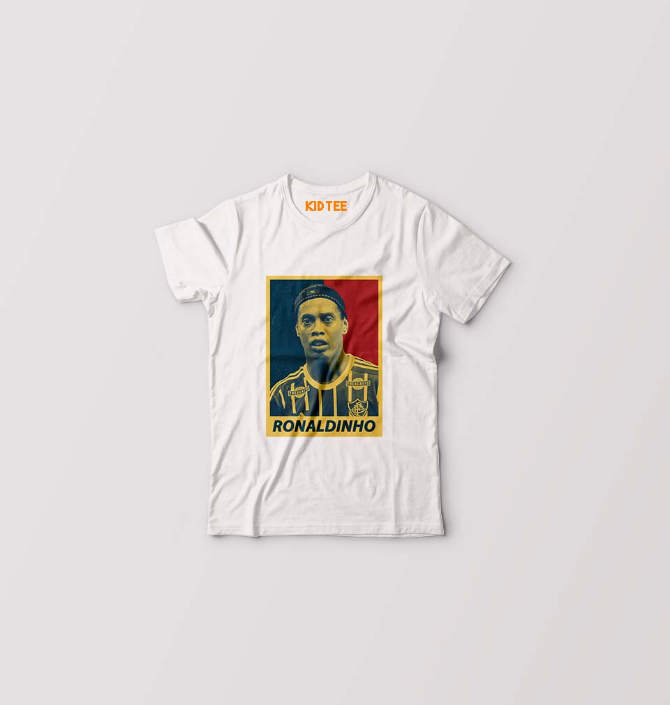 Ronaldinho Kids T-Shirt for Boy/Girl-White-Ektarfa.online