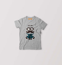 Load image into Gallery viewer, Minion Mustache Kids T-Shirt for Boy/Girl-Grey-Ektarfa.online
