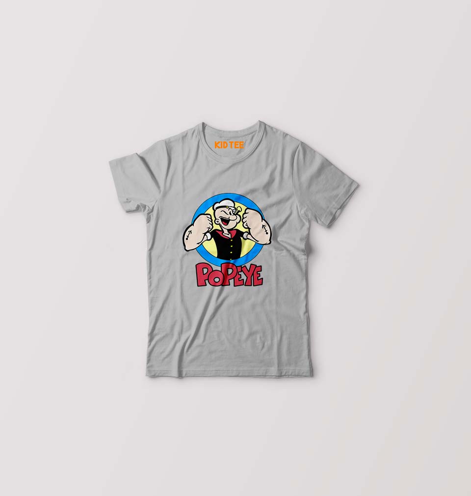POPEYE Kids T-Shirt for Boy/Girl-Grey-Ektarfa.online