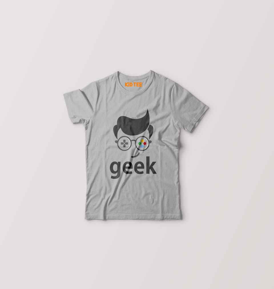 Geek Kids T-Shirt for Boy/Girl-Grey-Ektarfa.online