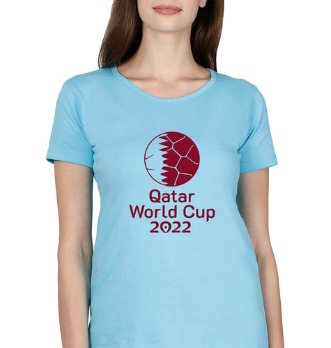 FIFA World Cup Qatar 2022 T-Shirt for Women-Light Blue-Ektarfa.online