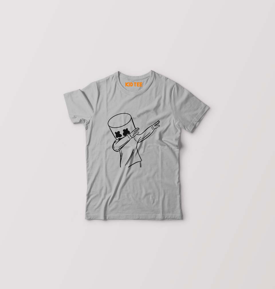 Dab Marshmello Kids T-Shirt for Boy/Girl-Grey-Ektarfa.online