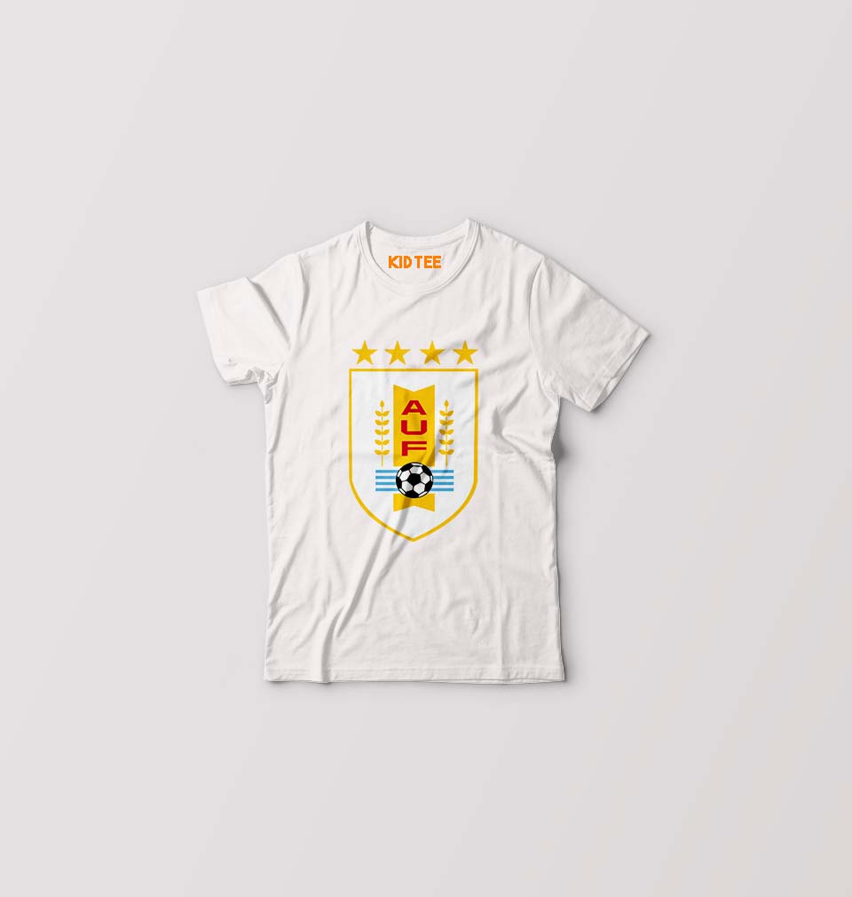 Uruguay Football Kids T-Shirt for Boy/Girl-White-Ektarfa.online