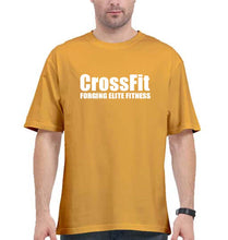 Load image into Gallery viewer, CrossFit Oversized T-Shirt for Men-Golden Yellow-Ektarfa.online
