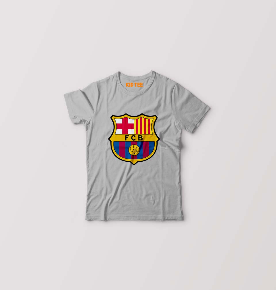 Barcelona Kids T-Shirt for Boy/Girl-Grey-Ektarfa.online