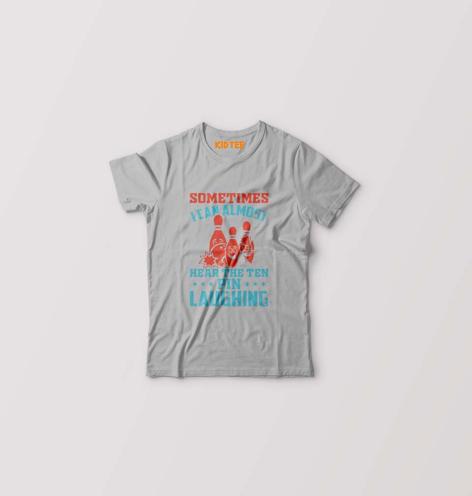 Bowling Kids T-Shirt for Boy/Girl-Grey-Ektarfa.online