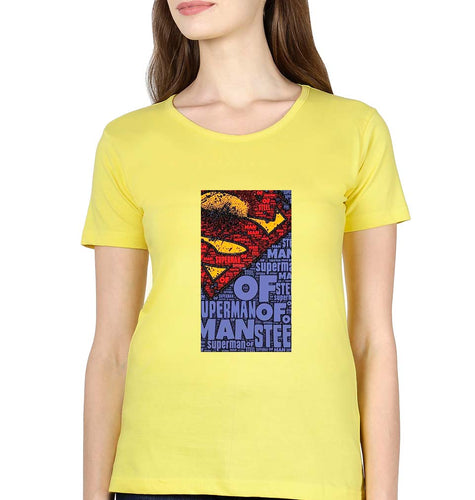 Superman Superhero T-Shirt for Women-Yellow-Ektarfa.online
