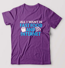 Load image into Gallery viewer, Fast Food and Internet T-Shirt for Men-Purple-Ektarfa.online
