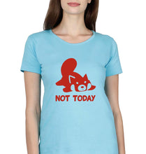Load image into Gallery viewer, Rocket Raccoon Lazy Not Today T-Shirt for Women-Light Blue-Ektarfa.online
