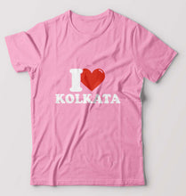 Load image into Gallery viewer, I Love Kolkata T-Shirt for Men-S(38 Inches)-Light Baby Pink-Ektarfa.online
