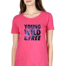 Load image into Gallery viewer, Young Wild Free T-Shirt for Women-Pink-Ektarfa.online

