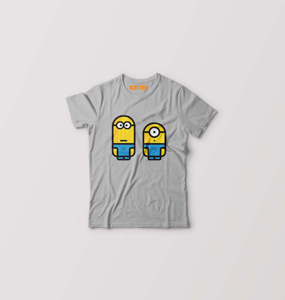 Minion Illustrator Kids T-Shirt for Boy/Girl-Grey-Ektarfa.online