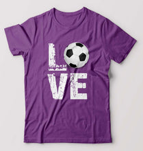 Load image into Gallery viewer, Love Football T-Shirt for Men-S(38 Inches)-Purple-Ektarfa.online
