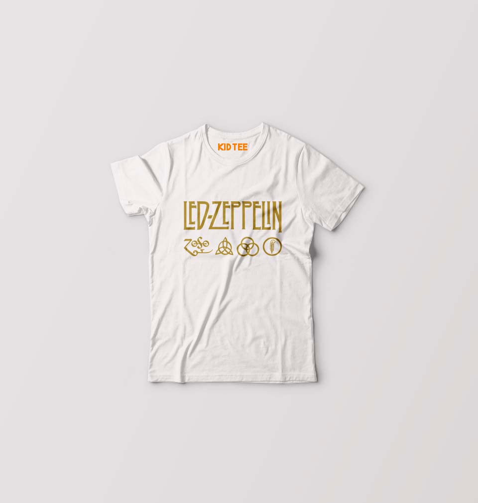 Led Zeppelin Kids T-Shirt for Boy/Girl-White-Ektarfa.online