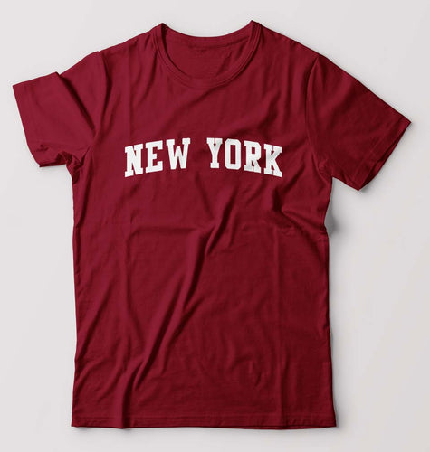 New York T-Shirt for Men-Maroon-Ektarfa.online