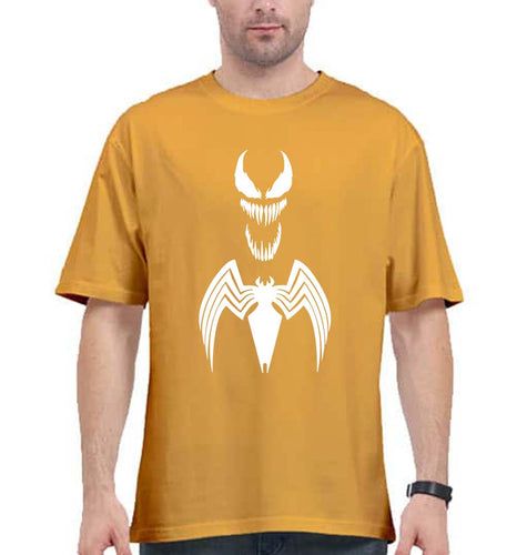 Venom Spiderman Superhero Oversized T-Shirt for Men-Golden Yellow-Ektarfa.online