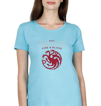 Load image into Gallery viewer, House Targaryen (GOT) T-Shirt for Women-Light Blue-Ektarfa.online

