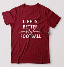 Load image into Gallery viewer, Life Football T-Shirt for Men-Maroon-Ektarfa.online
