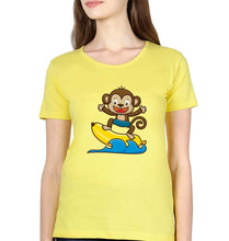 Load image into Gallery viewer, Monkey Banana T-Shirt for Women-Yellow-Ektarfa.online
