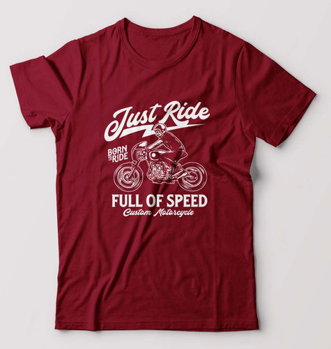 Motorcycle T-Shirt for Men-Maroon-Ektarfa.online