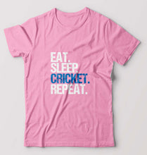 Load image into Gallery viewer, Eat Sleep Cricket Repeat T-Shirt for Men-Light Baby Pink-Ektarfa.online
