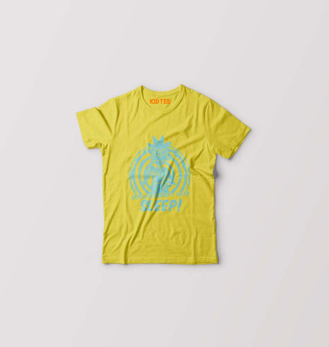 Rick and Morty Kids T-Shirt for Boy/Girl-Mustard Yellow-Ektarfa.online