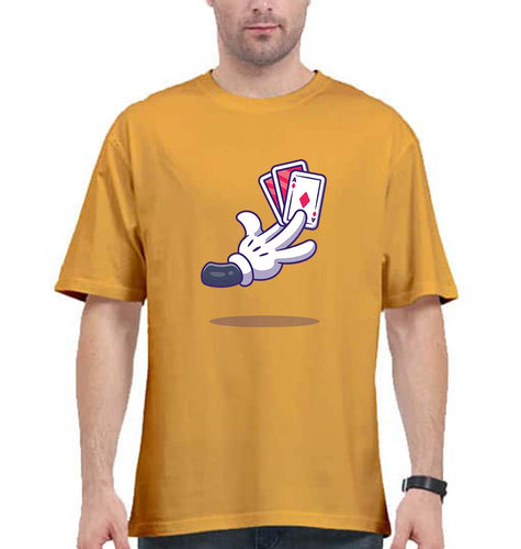 Poker Oversized T-Shirt for Men-Golden Yellow-Ektarfa.online