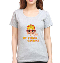 Load image into Gallery viewer, Ganpati JI(Ganesh) T-Shirt for Women-Grey Melange-Ektarfa.online

