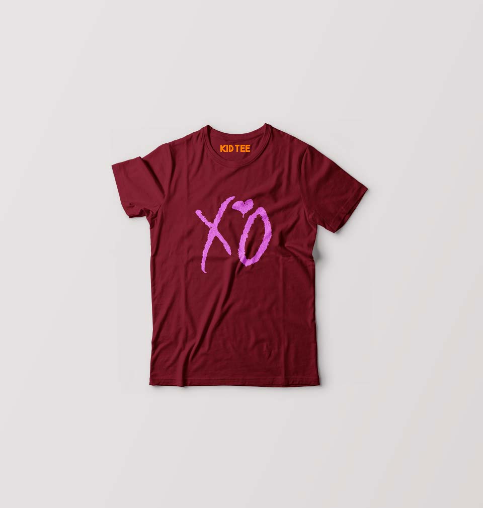 The Weeknd XO Kids T-Shirt for Boy/Girl-Maroon-Ektarfa.online