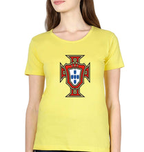 Load image into Gallery viewer, Portugal Football T-Shirt for Women-Yellow-Ektarfa.online
