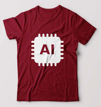 Load image into Gallery viewer, Artificial intelligence (AI) T-Shirt for Men-Maroon-Ektarfa.online
