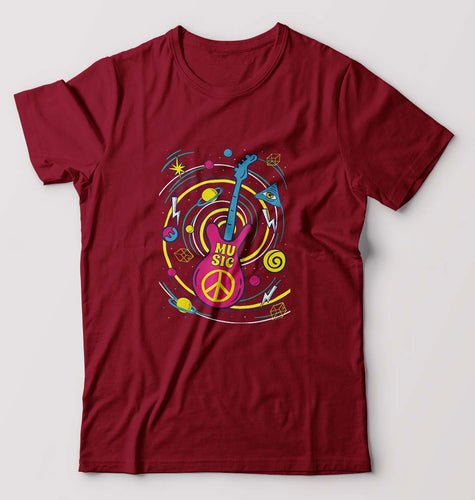 Psychedelic Music T-Shirt for Men-Maroon-Ektarfa.online