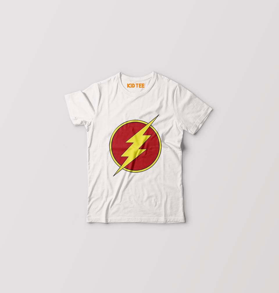 Flash Superhero Kids T-Shirt for Boy/Girl-White-Ektarfa.online