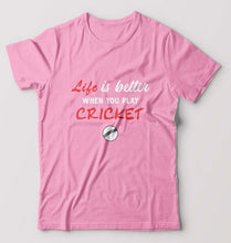 Load image into Gallery viewer, Play Cricket T-Shirt for Men-Light Baby Pink-Ektarfa.online
